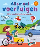 Kleur- en stickerboek met woordjes - Allemaal voertuigen (3-5 j.) (Paperback)