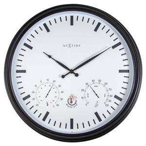 NeXtime -Buitenweerstationklok - 50 - 8 cm - kunststof - zwart