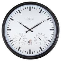 NeXtime -Buitenweerstationklok - 50 - 8 cm - kunststof - zwart