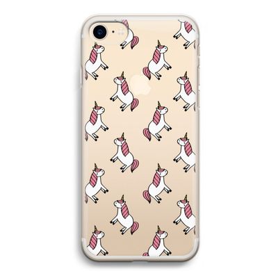Eenhoorns overal: iPhone 7 Transparant Hoesje