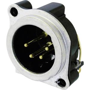 Neutrik NC4MBV XLR-connector Flensstekker, contacten recht Aantal polen: 4 Zilver 1 stuk(s)