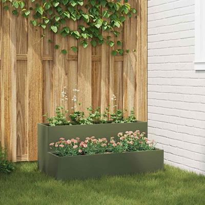 Tuin Bloempot Olijfgroen 100 x 60 x 45 cm Staal
