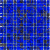 The Mosaic Factory Amsterdam Mozaiek Tegel Vierkant - Midden Blauw Glas Goud Serie 322x322 mm
