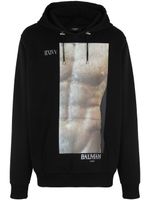 Balmain hoodie à imprimé graphique - Noir - thumbnail