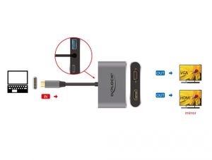 DeLOCK 64074 interface hub USB 3.2 Gen 1 (3.1 Gen 1) Type-C Grijs