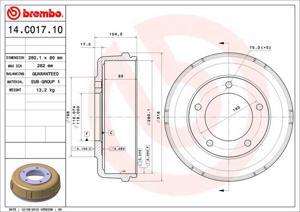 Brembo Remtrommel 14.C017.10