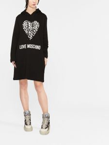 Love Moschino robe à motif cœur - Noir