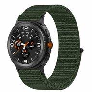 Sportloop nylon bandje - Donkergroen - Samsung Galaxy Watch 8 Classic - 46mm Sportloop nylon bandje - Donkergroen - Samsung Galaxy Watch 8 Classic - 46mm