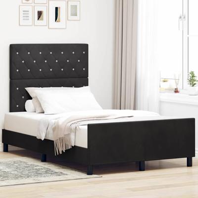 Bedframe met hoofdeinde Zwart 120 x 190 cm Fluweel