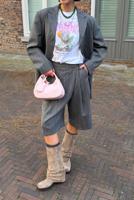 Ganni short A1110013 pewter melange