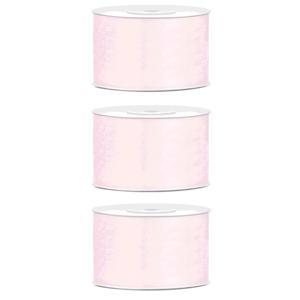 Hobby Sierlint satijn - 3x - oud roze - 25 meter - cadeaulint - satijnlint/sierlinten