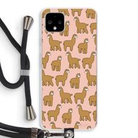 Alpacas: Pixel 4 XL Transparant Hoesje met koord