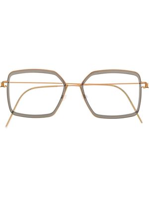 Lindberg lunettes de vue à monture carrée - Or