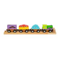Bigjigs houten monster-trein, 4dlg.