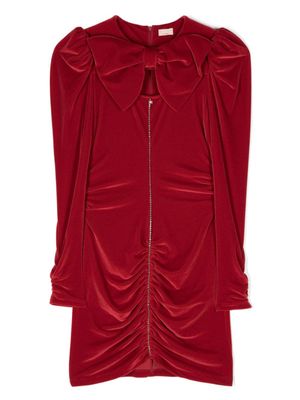 Elisabetta Franchi La Mia Bambina Fluwelen jurk - Rood Elisabetta Franchi La Mia Bambina Fluwelen jurk - Rood