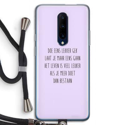 Gek: OnePlus 7 Pro Transparant Hoesje met koord