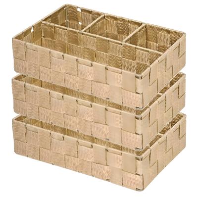 Opbergmanden - 3x - 4 vaks - bruin - ladekast organizer - ondermode