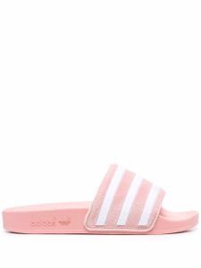 adidas claquettes à rayures - Rose