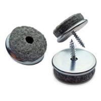Viltglijders - 8x - bruin - vernikkeld metaal - 20 mm - schroefbevestiging - meubelbeschermers