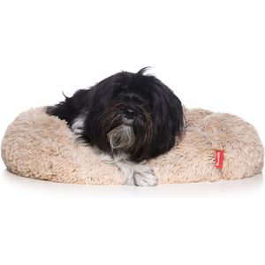 Snoozle Donut Hondenmand - Zacht en Luxe Hondenkussen - Wasbaar - Fluffy - Hondenmanden - 60cm - Creme Bruin