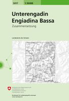 Wandelkaart - Topografische kaart 5017 Unterengadin - Engiadina Bassa | Swisstopo - thumbnail