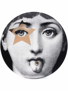 Fornasetti assiette à imprimé visage - Noir