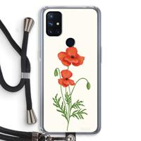 Red poppy: OnePlus Nord N10 5G Transparant Hoesje met koord