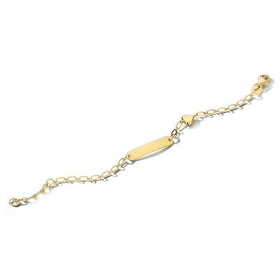 Armband Graveerplaat Hartje geelgoud 4 mm