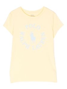 POLO RALPH LAUREN KIDS t-shirt en coton à logo imprimé - Jaune