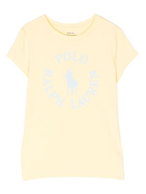 POLO RALPH LAUREN KIDS t-shirt en coton à logo imprimé - Jaune