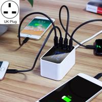 CDA30 20W 3 USB-poorten + USB-C/type-C-poorten multifunctionele oplader met LED-display UK plug