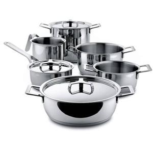 Alessi Pannenset Pots&Pans - AJM100S9 - door Jasper Morrison - 6 Delig