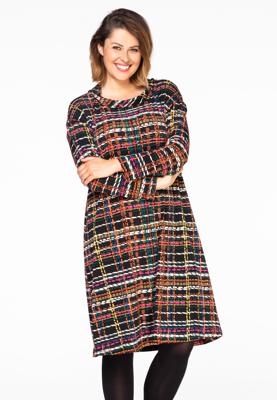 Yoek Dress turned neck CHECK | Multi | Maat 58/60