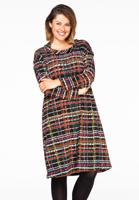 Yoek Dress turned neck CHECK | Multi | Maat 50/52