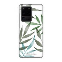 Tropical watercolor leaves: Volledig geprint Samsung Galaxy S20 Ultra Hoesje