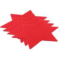 Ster placemat - Set van 4x stuks - rood - kunststof - 25 cm - kerstdecoratie - tafeldecoratie - kers