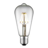 Edison Vintage LED filament lichtbron Drop - Helder - ST64 Deco - Retro LED lamp - 6.4/6.4/14cm - geschikt voor E27 fitting - Dimbaar - 4W 440lm 3000K - warm wit licht