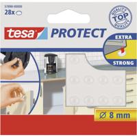 Tesa Geluidsdempers - 28x - antislip nopjes - rond - transparant - 8 mm