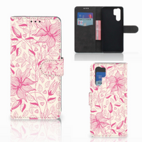 Huawei P30 Pro Hoesje Pink Flowers - thumbnail