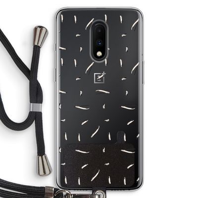 Hipster stripes: OnePlus 7 Transparant Hoesje met koord