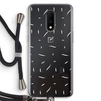 Hipster stripes: OnePlus 7 Transparant Hoesje met koord