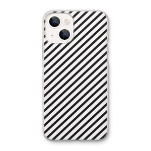 Strepen zwart-wit: iPhone 13 mini Transparant Hoesje