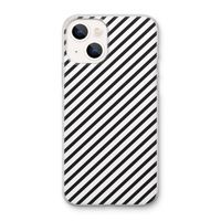 Strepen zwart-wit: iPhone 13 mini Transparant Hoesje
