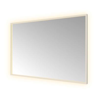 Hotbath &MORE Spiegel directe en indirecte LED color changing spiegelverwarming dimbaar met afstandsbediening Geborsteld messing PVD SQU128IX