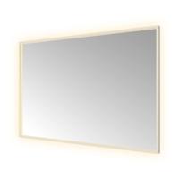 Hotbath &MORE Spiegel directe en indirecte LED color changing spiegelverwarming dimbaar met afstandsbediening Geborsteld messing PVD SQU128IX