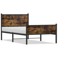 Bedframe hoofd- en voeteneinde metaal gerookt eiken 100x200 cm Bedframe hoofd- en voeteneinde metaal gerookt eiken 100x200 cm