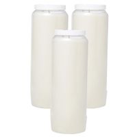 Set van 3x stuks witte grafkaars/gedenklicht 7 x 20 cm 9 dagen