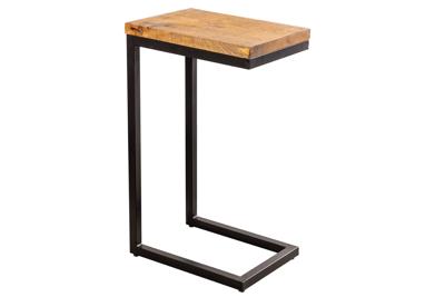 Side table GASTON 65cm mango hout zwart metaal - 44740