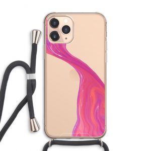 Paarse stroom: iPhone 11 Pro Max Transparant Hoesje met koord
