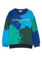 Marc Jacobs Kids paint splatter-print sweatshirt - Bleu